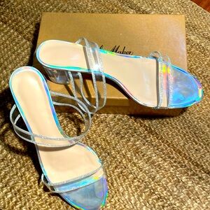 Only maker Women’s chunky heel slip on mule sandal sz 13